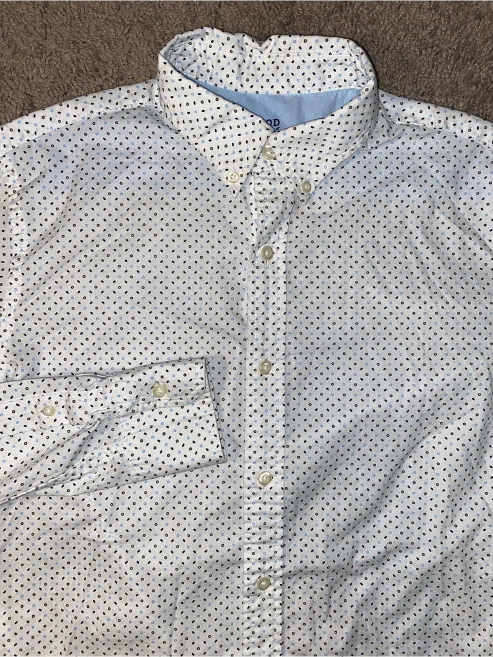 Izod Saltwater Mens Size Medium White Beach Dress Button Up Down Work Shirt